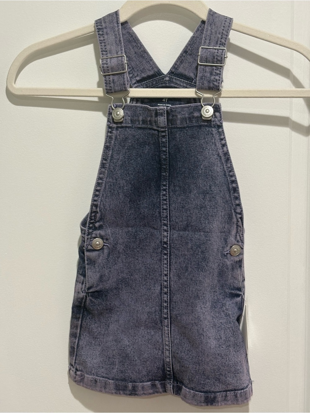 Epic Threads Girls' Washed Black Denim Pinafore Dress